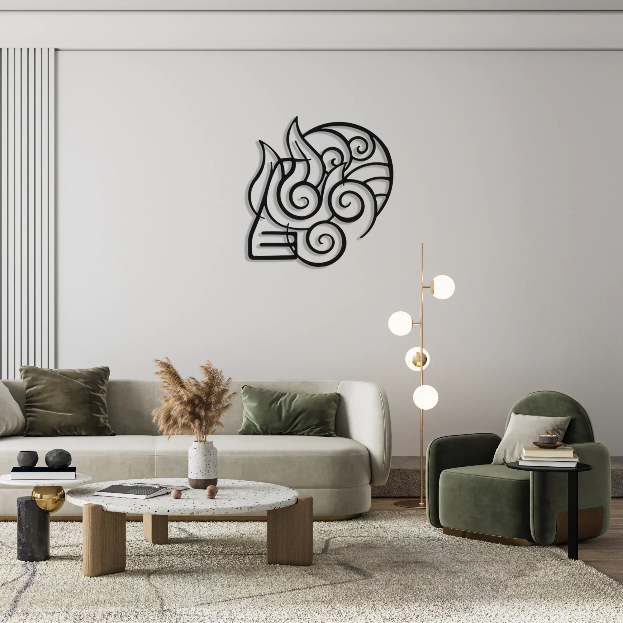 4 Elements Metal Wall Art-1077 