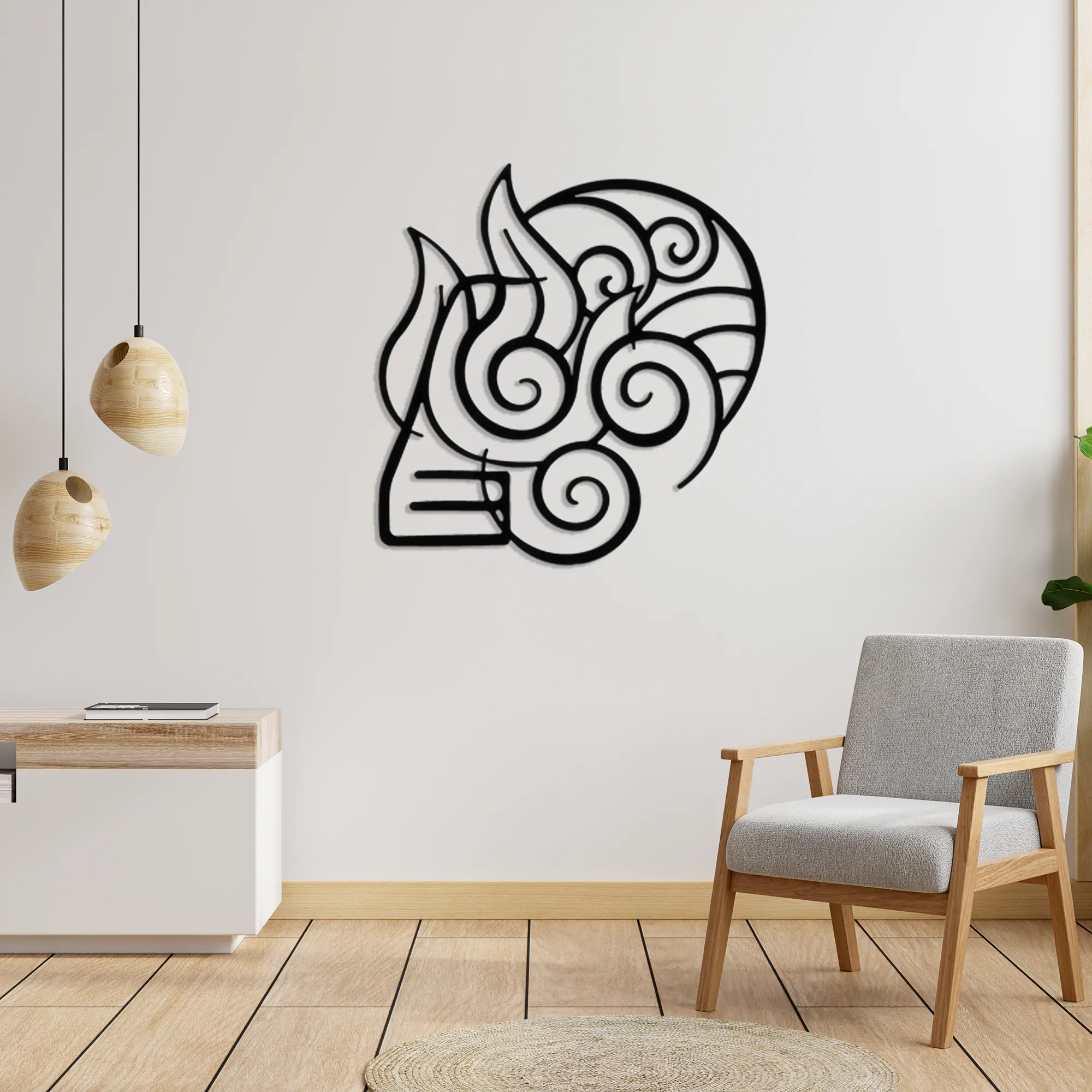 4 Elements Metal Wall Art-1077 