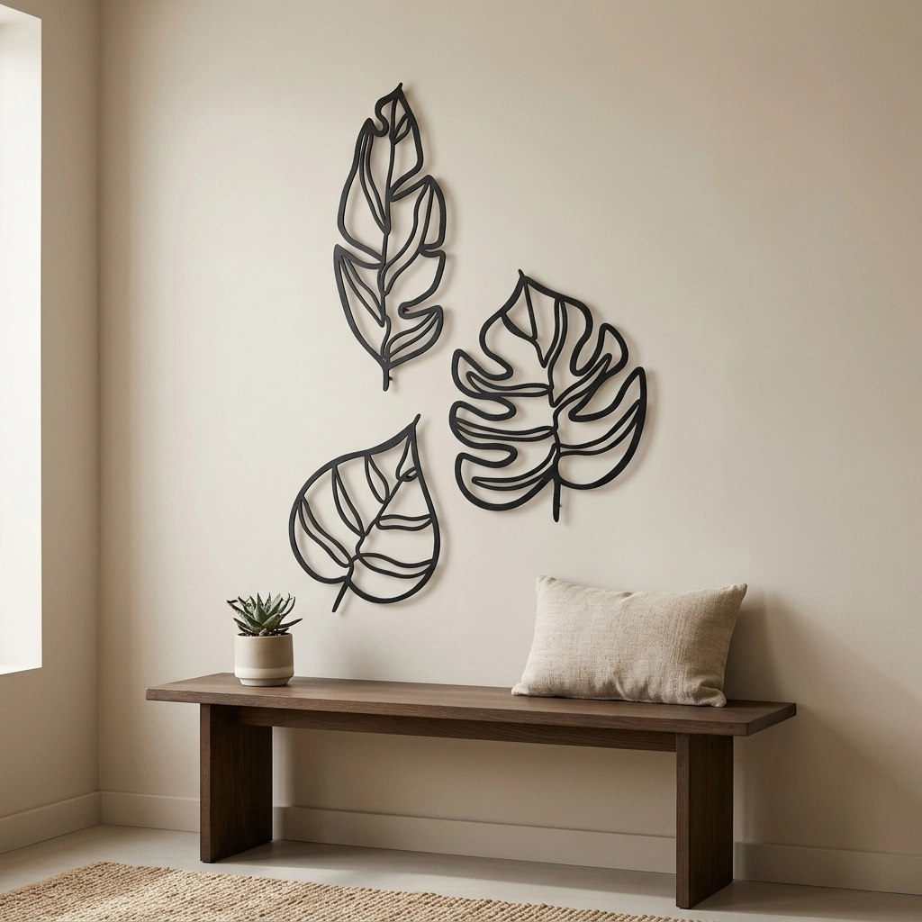 Tre Foglie Metal Wall Art