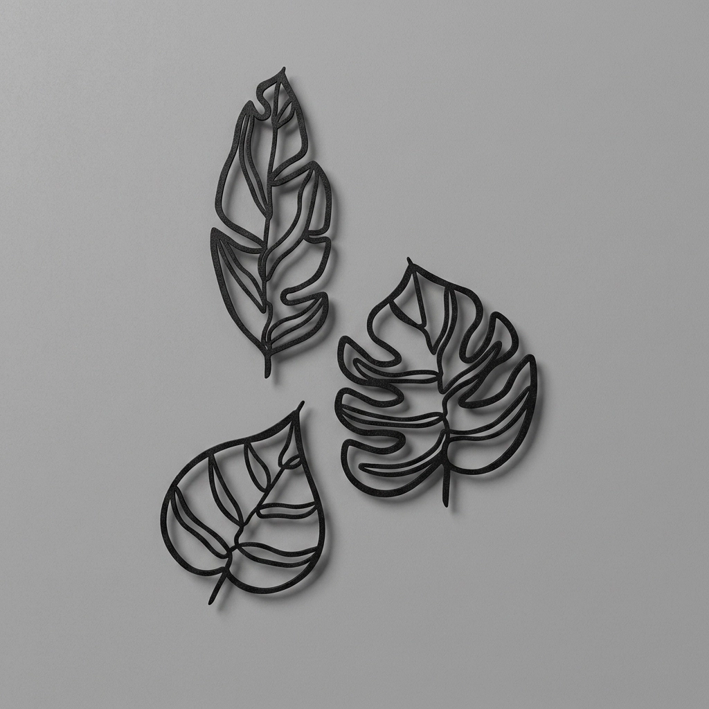 Tre Foglie Metal Wall Art