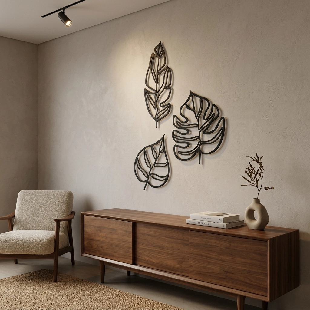 Tre Foglie Metal Wall Art