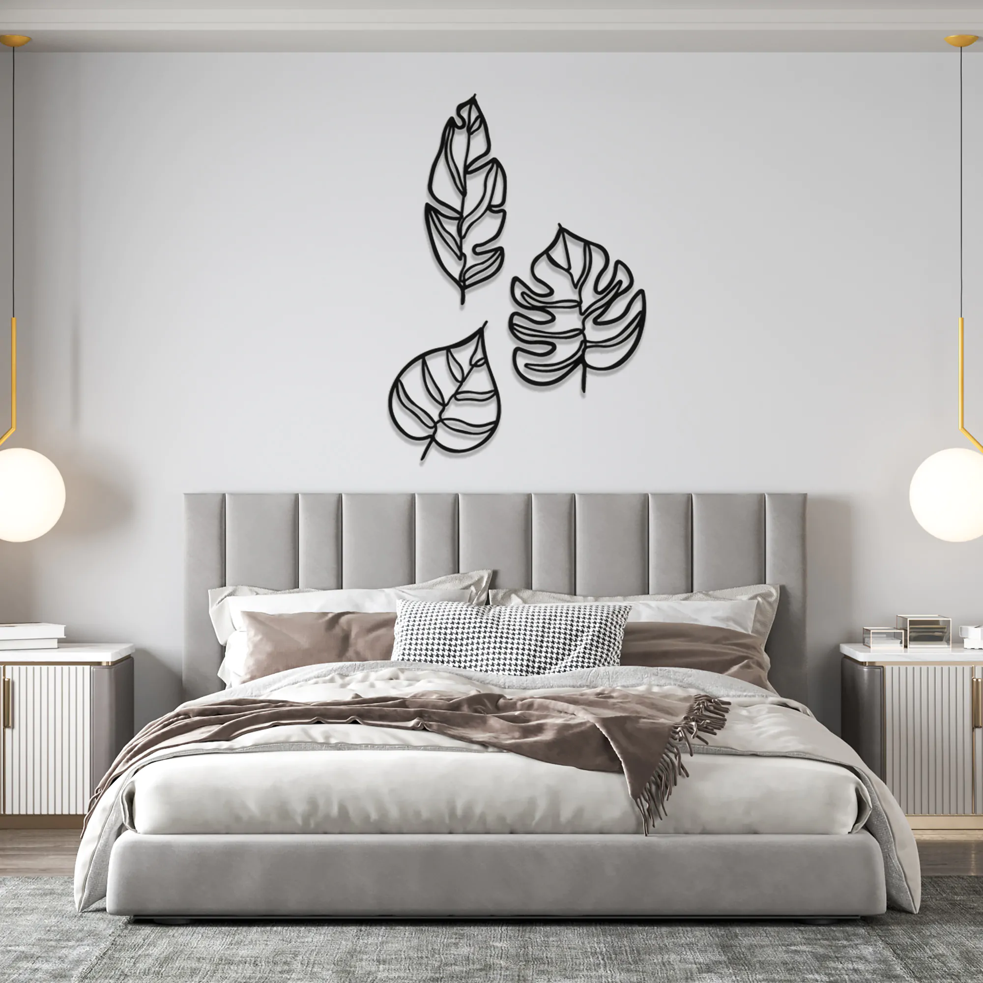 Tre Foglie Metal Wall Art