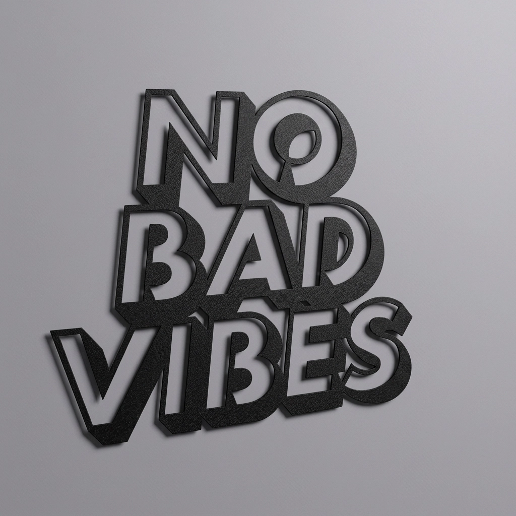 No Bad Vibes Written Metal Wall Art