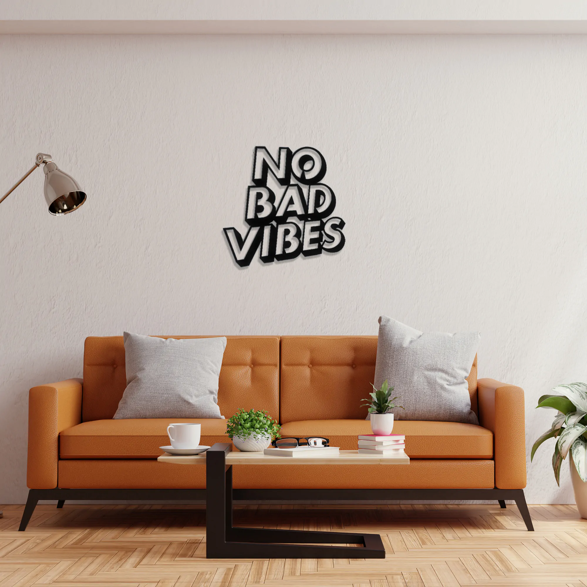 No Bad Vibes Written Metal Wall Art