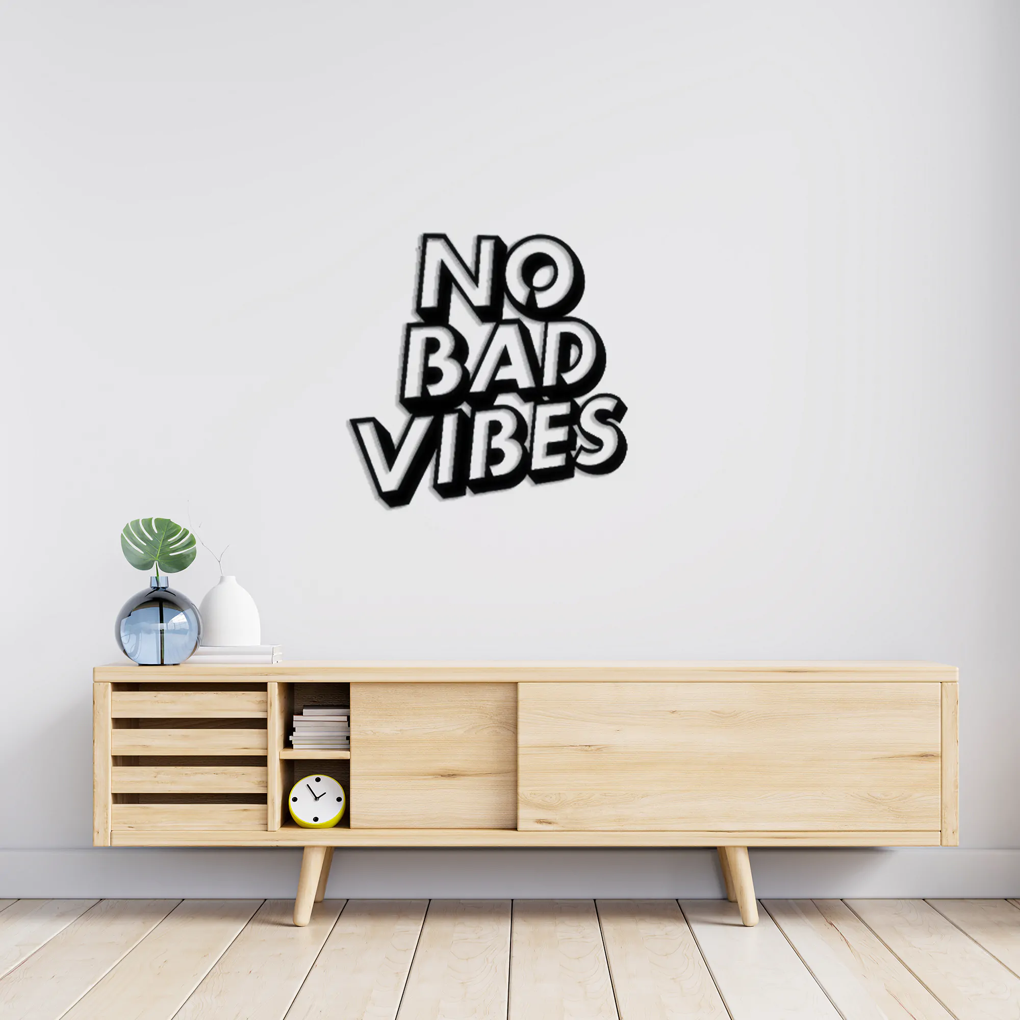 No Bad Vibes Written Metal Wall Art