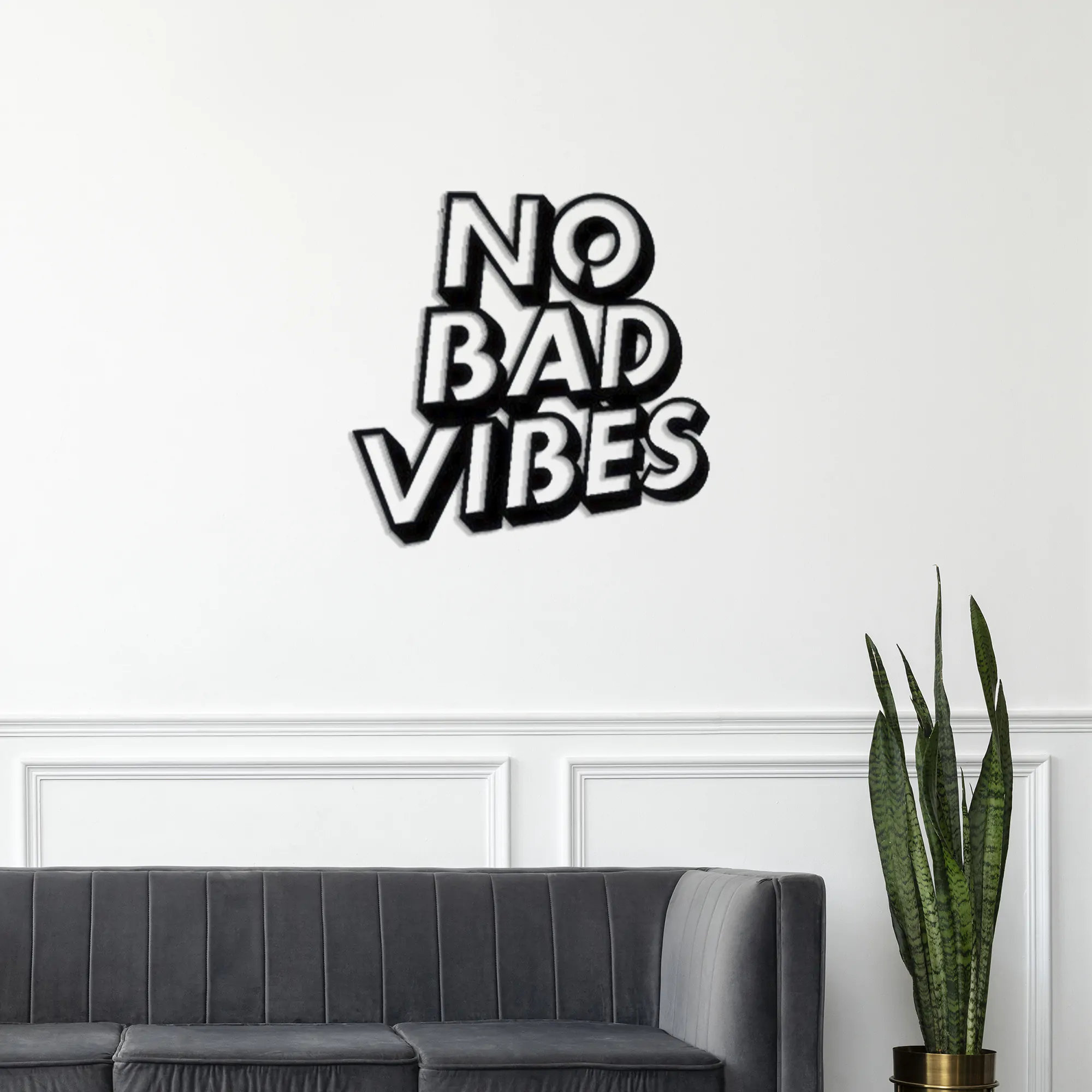 No Bad Vibes Written Metal Wall Art