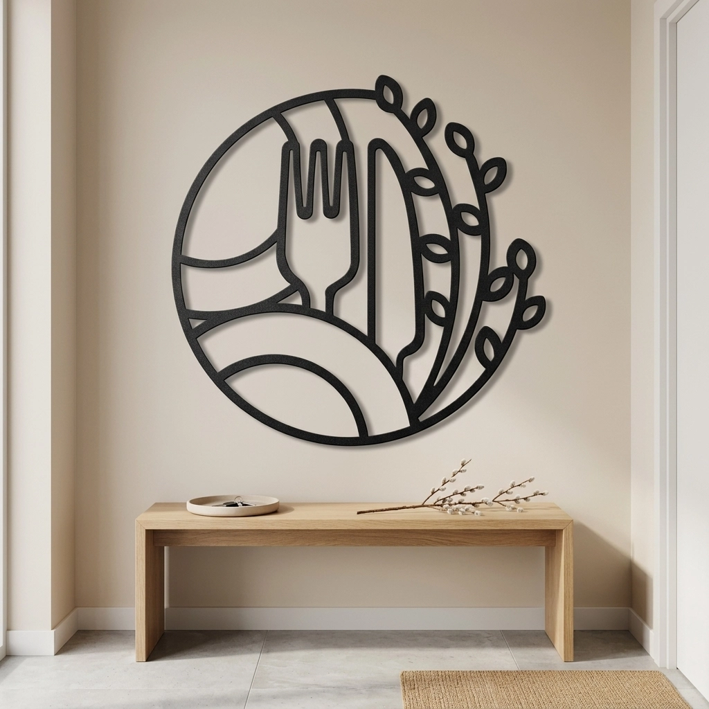 Serving Plate Metal Wall Art