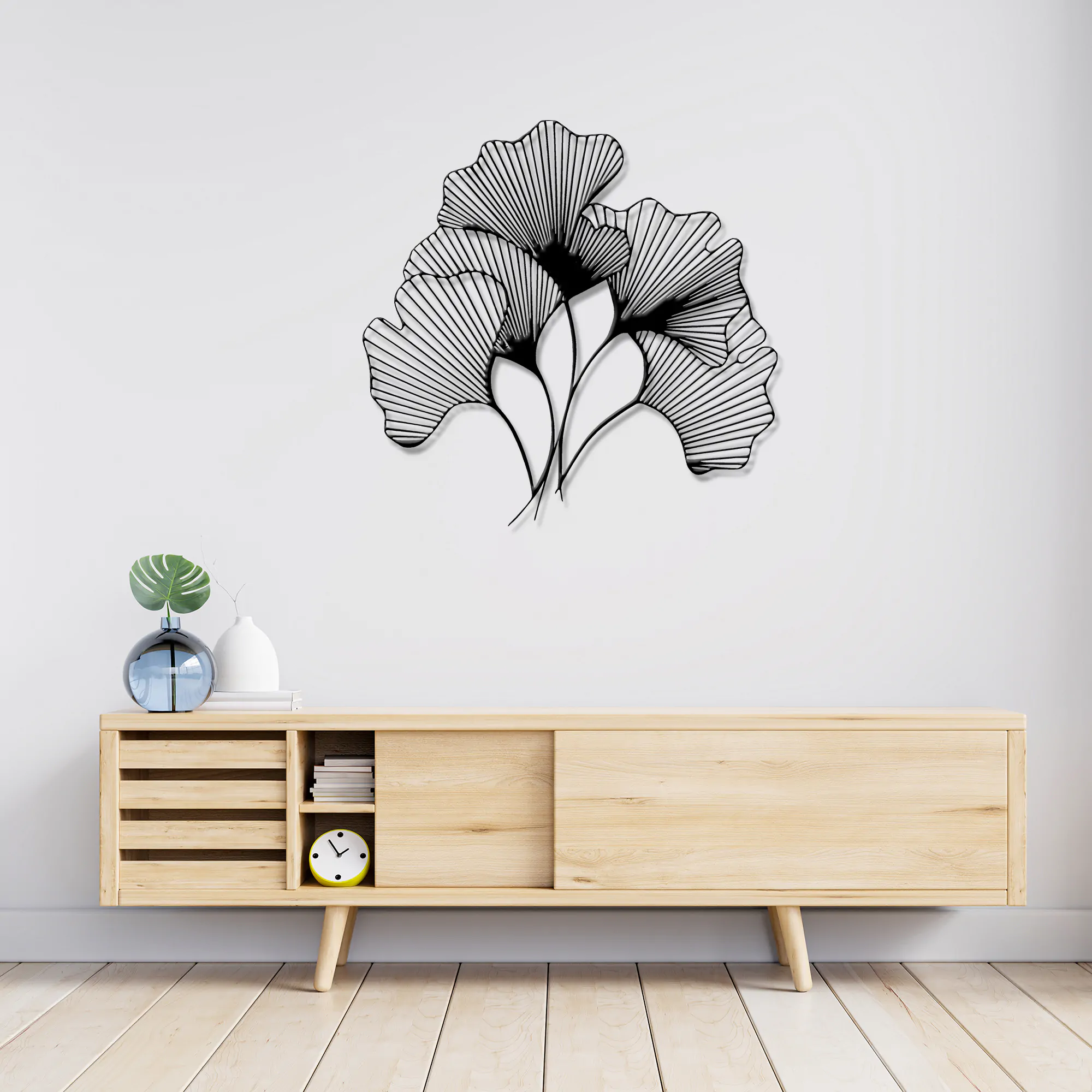 Ginkgo Bilbao Leaf Metal Wall Art