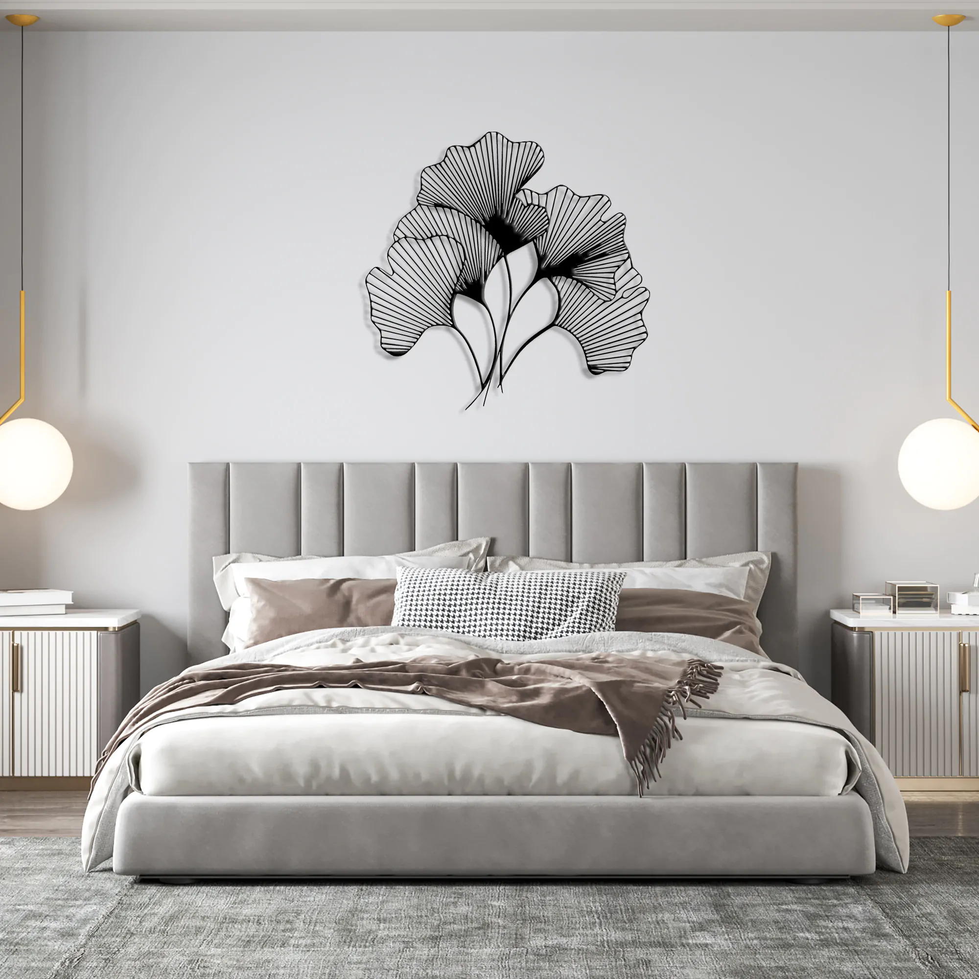 Ginkgo Bilbao Leaf Metal Wall Art