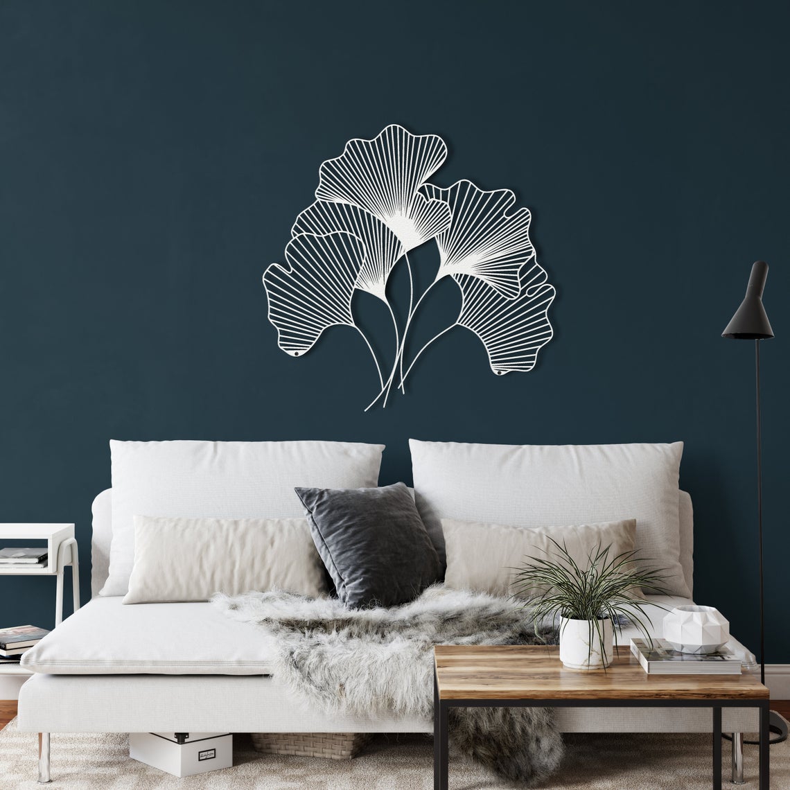 Ginkgo Bilbao Leaf Metal Wall Art