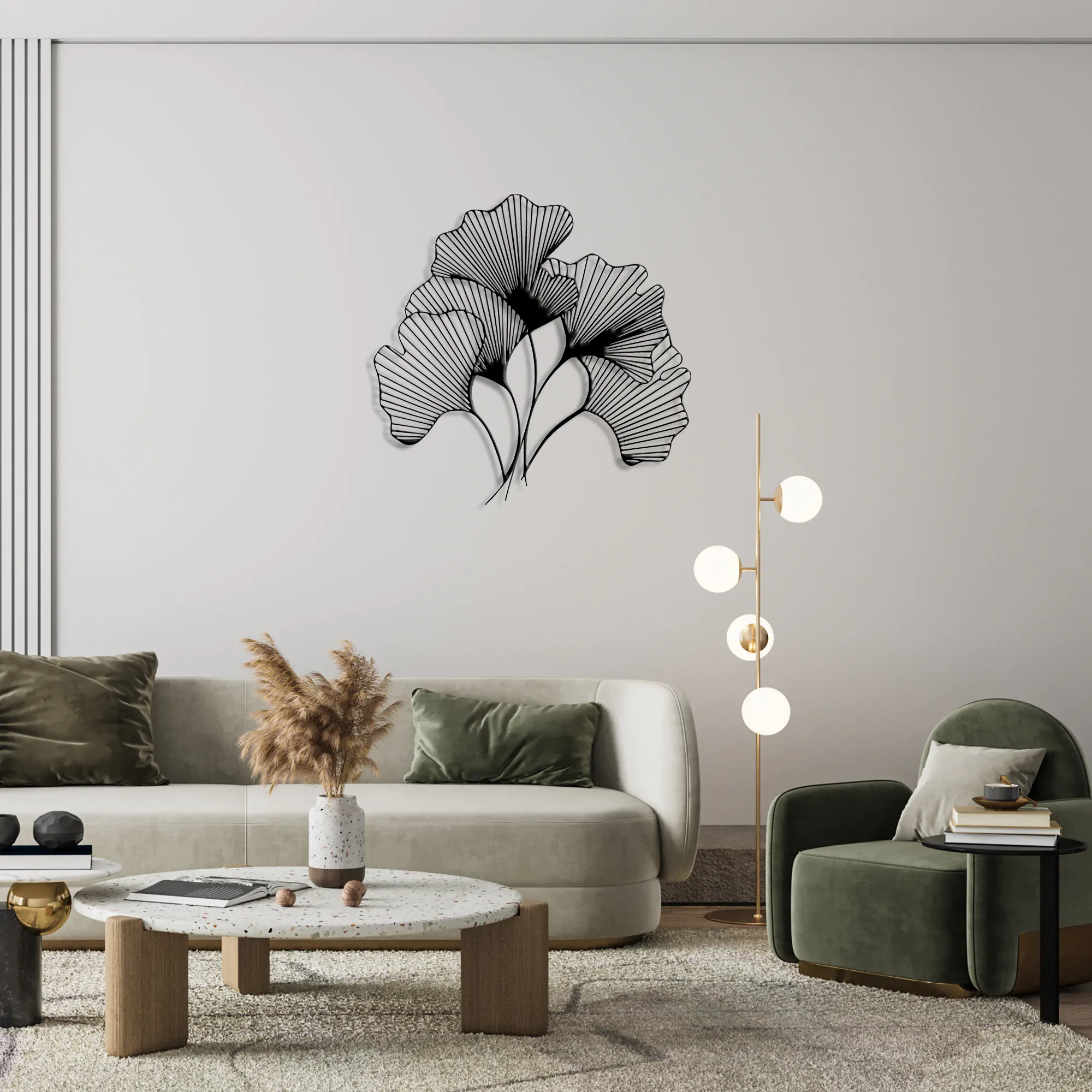 Ginkgo Bilbao Leaf Metal Wall Art