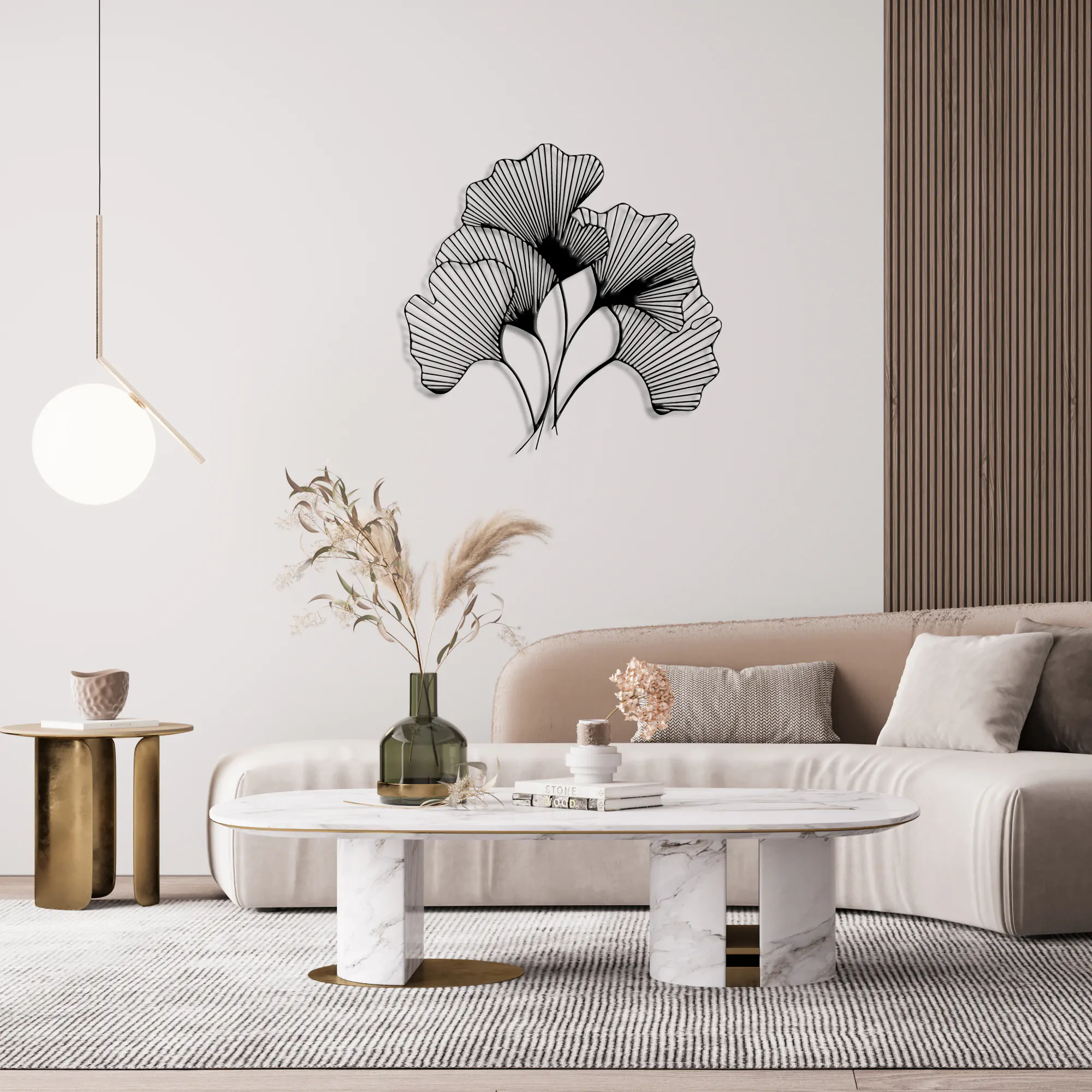 Ginkgo Bilbao Leaf Metal Wall Art