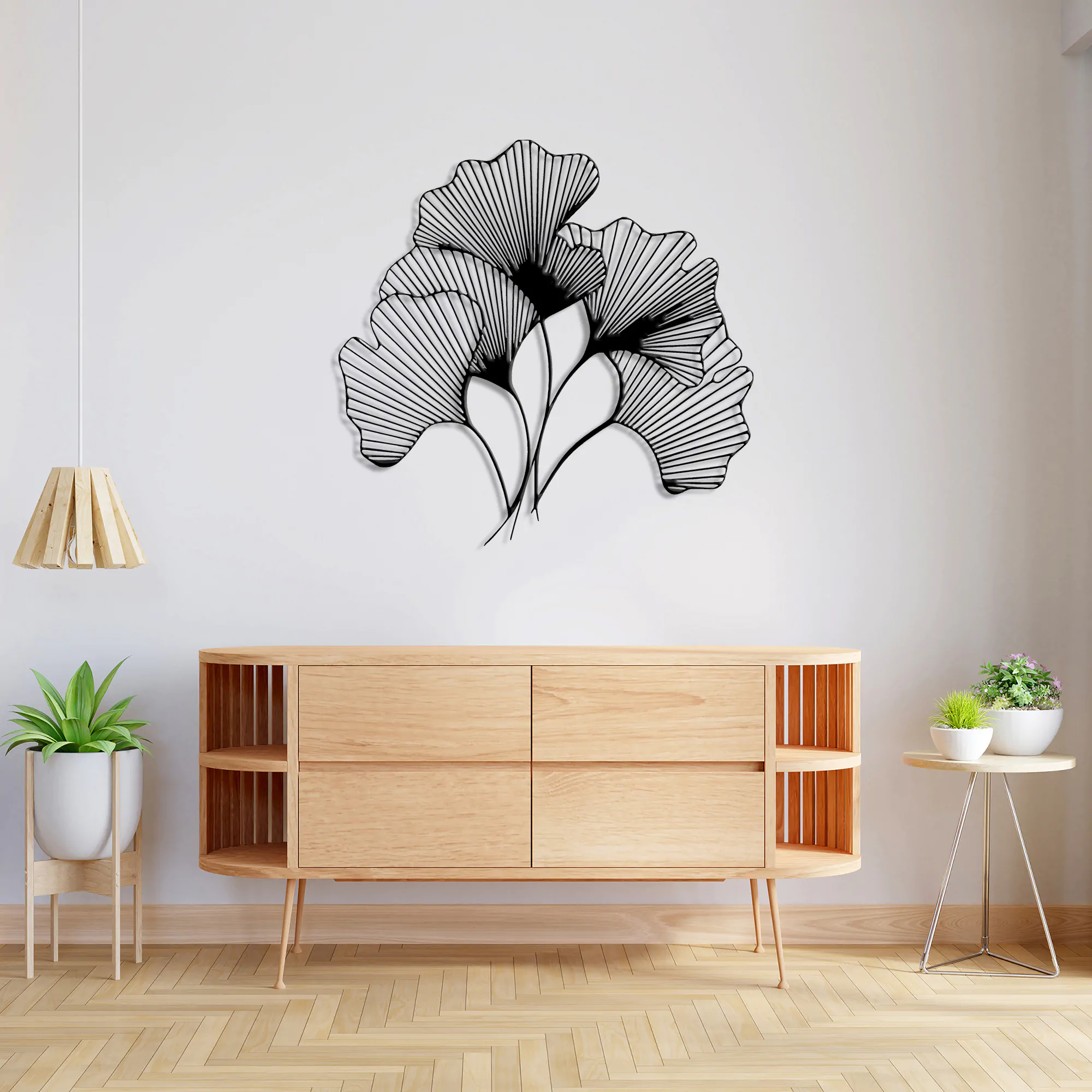 Ginkgo Bilbao Leaf Metal Wall Art