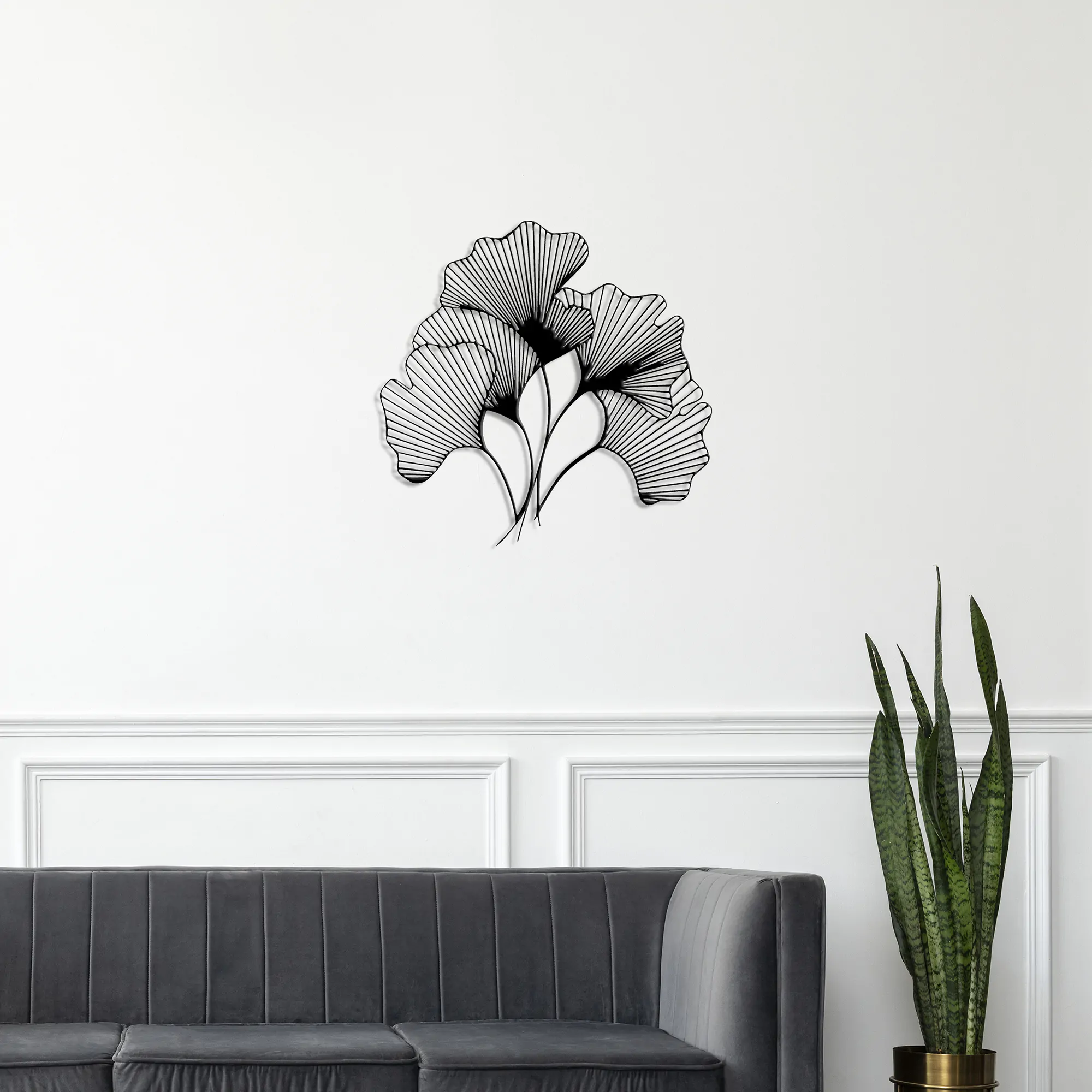 Ginkgo Bilbao Leaf Metal Wall Art