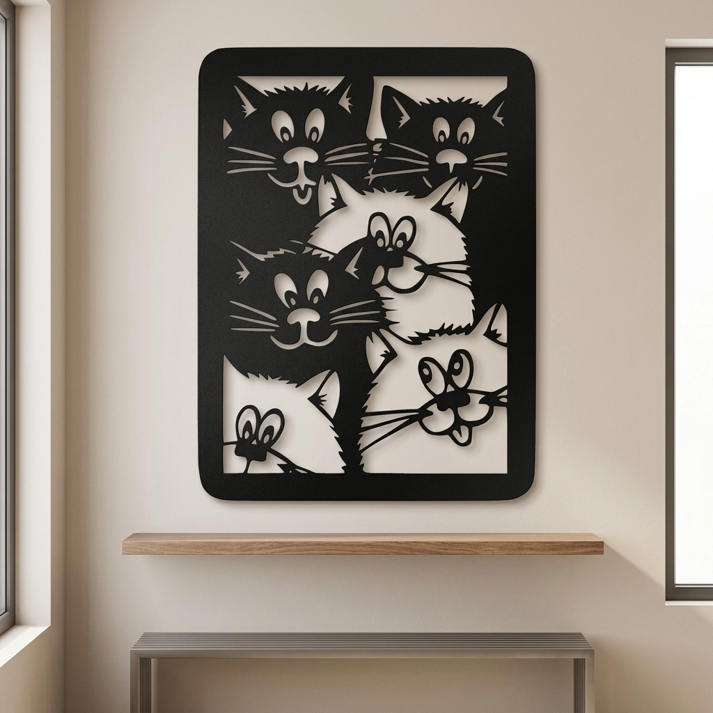 Cute Mustaches Metal Wall Art