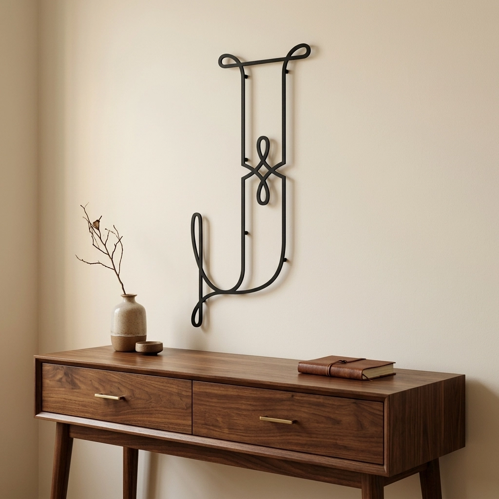Modern Calligraphic Letter J Wall Art