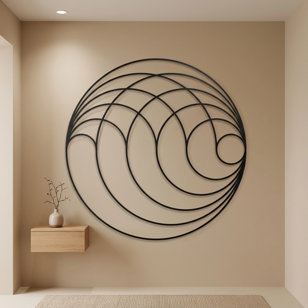 Geometrik İç İçe Geçmiş Daireler Sanat Tasarımı