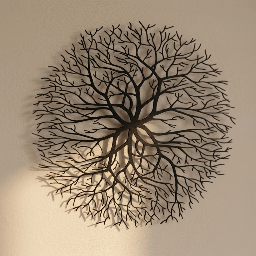 Circular Tree of Life Branches Metal Wall Decor