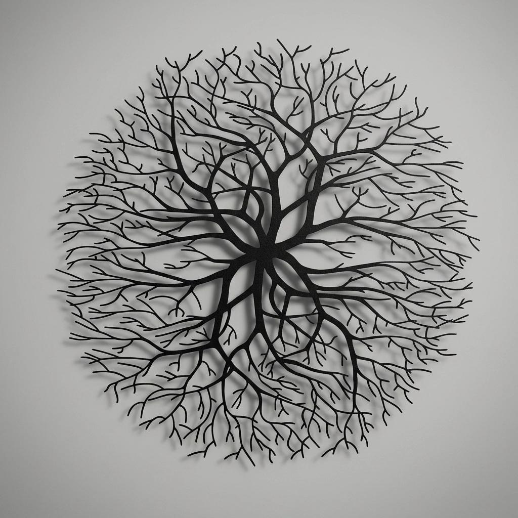 Circular Tree of Life Branches Metal Wall Decor