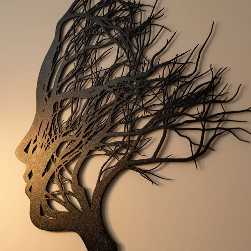 Human Face Tree Silhouette Wall Art