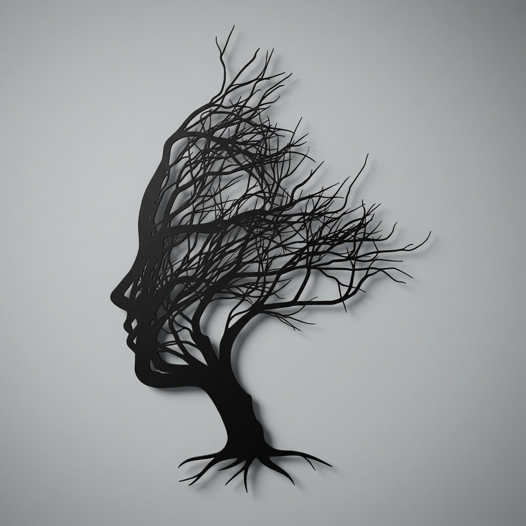 Human Face Tree Silhouette Wall Art