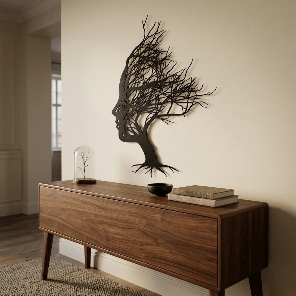 Human Face Tree Silhouette Wall Art