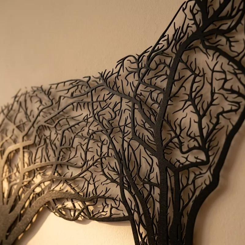 Tree Branches Deer Metal Wall Decor