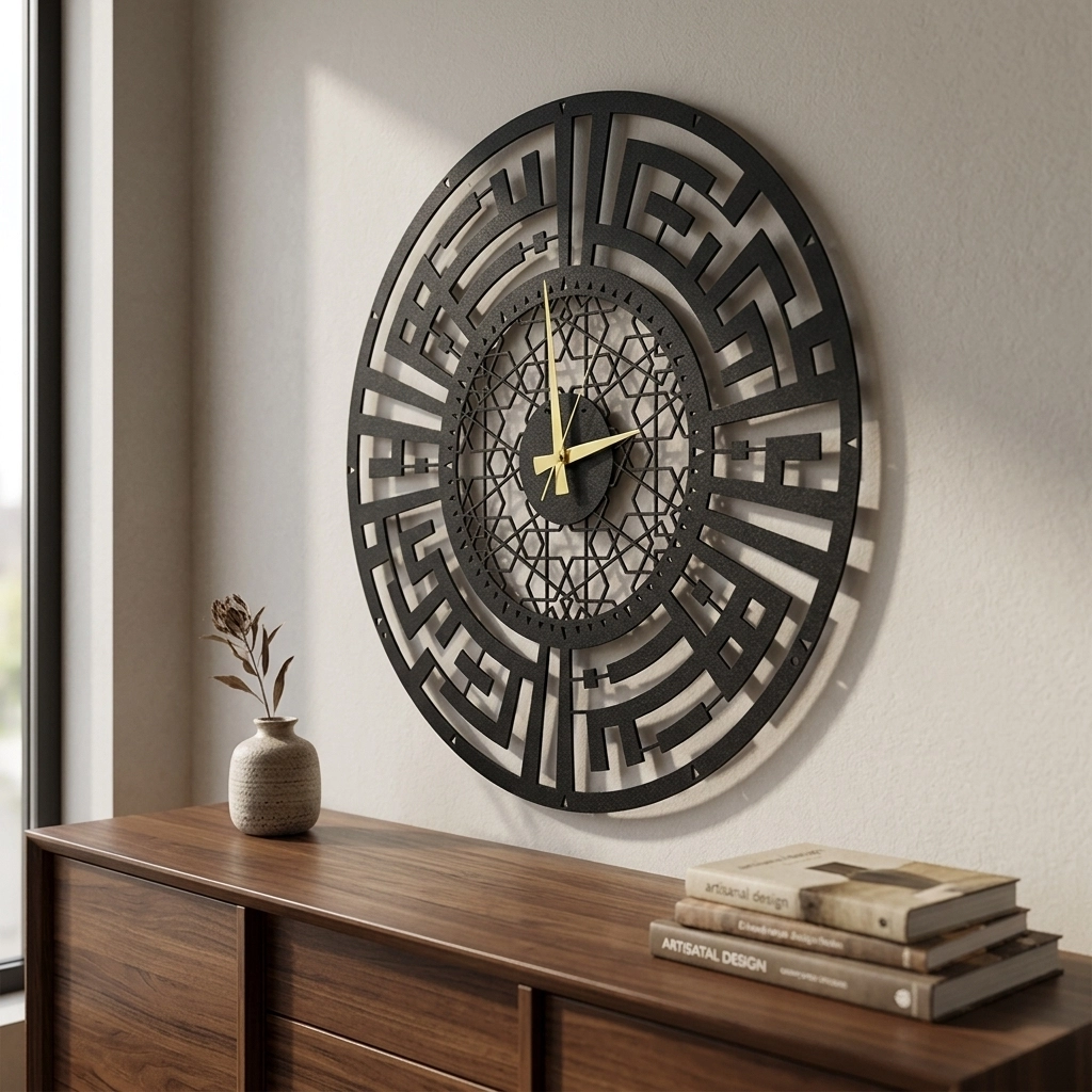Sabret ve Dua Et Yazılı Metal Saat