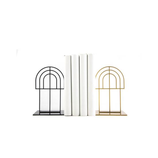 Bir çift Metal Kitap Ayracı  Arch  Modern ev için geometri tabanlı benzersiz mimari kitap tutucular