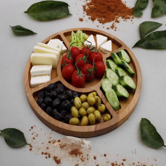 Kahvaltı tabağı- kurabiye tabağı- 4 adet kurabiye-ahşap servis tabağı- snack-Servis Tabağı -Servis tabağı -Ahşap tabak