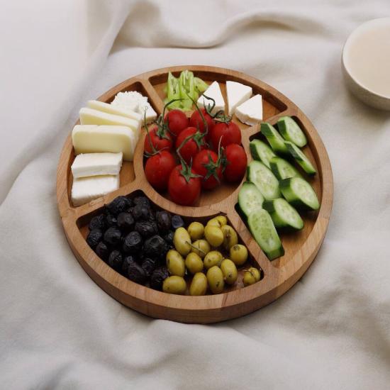 Kahvaltı tabağı- kurabiye tabağı- 4 adet kurabiye-ahşap servis tabağı- snack-Servis Tabağı -Servis tabağı -Ahşap tabak