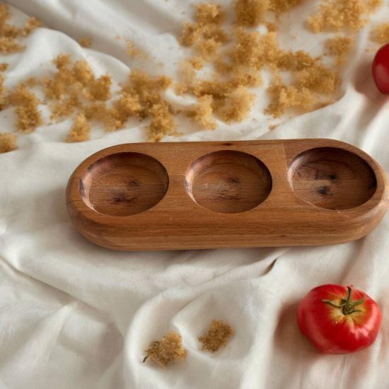 Ahşap 6 Parça Sos Tabağı / Menaj Altlığı  Kurabiye tabağı- kurabiye tabağı- 4 adet kurabiye-ahşap servis tabağı- snack-Servis Tabağı -Servis tabağı -Ahşap 18 Parça Sunum Servis Tabağı Seti Ahşap 6 Par