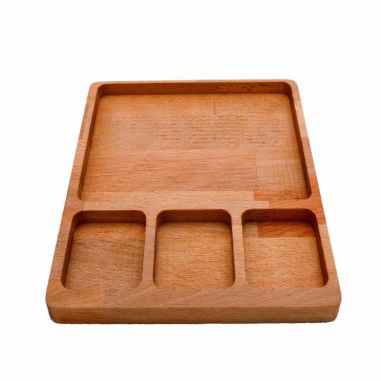 Cookie plate- cookie plate- 4 cookies- wooden serving plate- snack-Serving Platter -Serving plate -Wooden plate