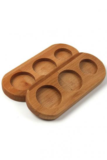 Cookie plate-cookie plate- 4 pieces of cookies-wooden serving plate-snack-serving plate-serving plate-Wooden 18 Piece Serving Plate Set Wooden 6 Piece Sauce Plate / Menage Base