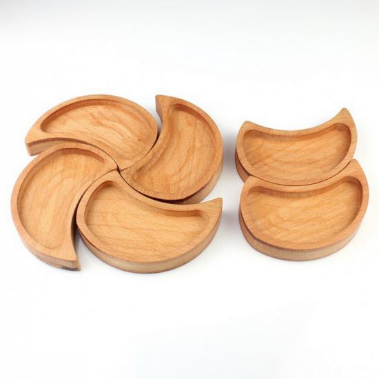 Cookie plate-cookie plate- 4 cookies-wooden serving plate-snack-serving plate-serving plate-Wooden plate Wooden Multi-Purpose Presentation Serving Plate Wooden Flower Presentation 28cm Beech