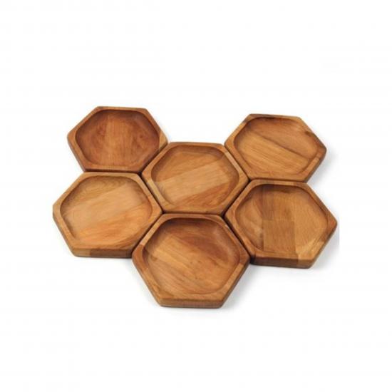 Wooden Multi-Purpose Serving Plate Cookie plate, cookie plate, 4 pieces of cookies, wooden serving plate, snack-serving plate, serving plate, wooden plate Wooden Multi-Purpose Coaster 6 pcs