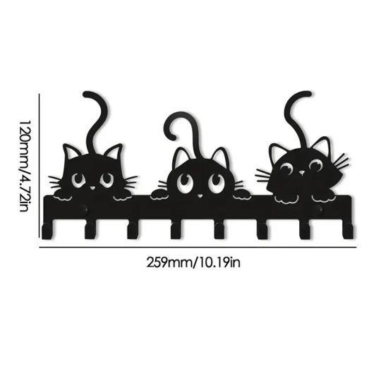 Kedi Ailesi Metal Askılık Metal Duvar Askılığı | Şık ve Dayanıklı Depolama Çözümleri
