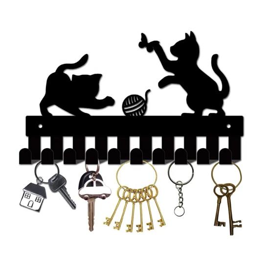 Playful Cat Metal Hanger ,Metal Wall Hanger | Stylish and Durable Storage Solutions