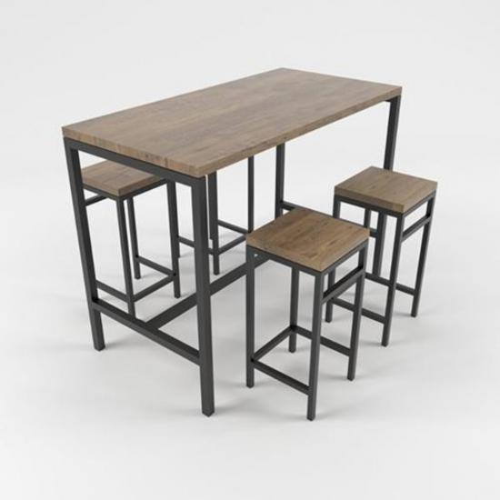 Ceviz Kaplama Bar Masası ve Sandalye Takımı| Ev Dekorasyon | Metal Tablo | Duvar Tablosu | Monge Dizayn | Ücretsiz Kargo | Kapıda Ödeme