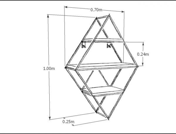 Maranta Prism Shelf - 10748 | Home Decoration | Metal Painting | Wall Painting | Monge Design | Free Shipping | Pay at the door