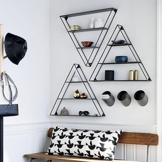 Maranta Triangle Metal Wall Shelf | Home Decoration | Metal Painting | Wall Painting | Monge Design | Free Shipping | Pay at the door