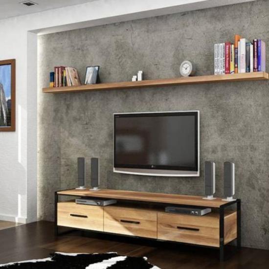 Oak TV Unit | Home Decoration | Metal Painting | Wall Painting | Monge Design | Free Shipping | Pay at the door