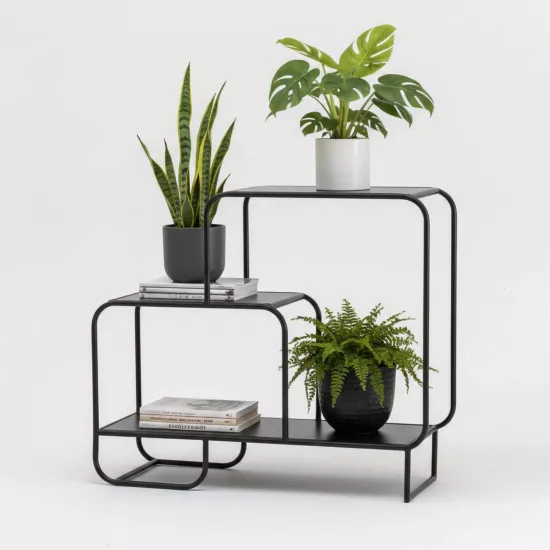 Luna Basamaklı Metal Yan Sehpa G:90cm | Siyah, Lila, Turuncu Renkler | Monge Dizayn