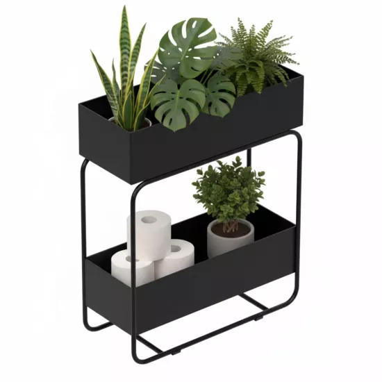 Rondo Series Dual Shelf Lilac Metal Planter (71x60)