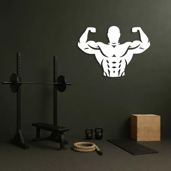 Vücut Geliştirme Temalı Metal Tablo | Fitness Duvar Dekoru