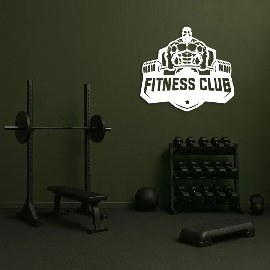 Fitness Club Metal Logo | Spor Salonu Giriş Dekoru
