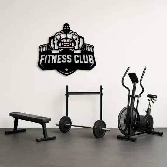 Fitness Club Metal Logo | Spor Salonu Giriş Dekoru