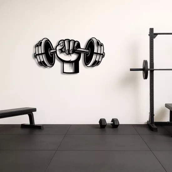 Halter Kaldıran Sporcu Metal Tablo | Powerlifting Dekoru