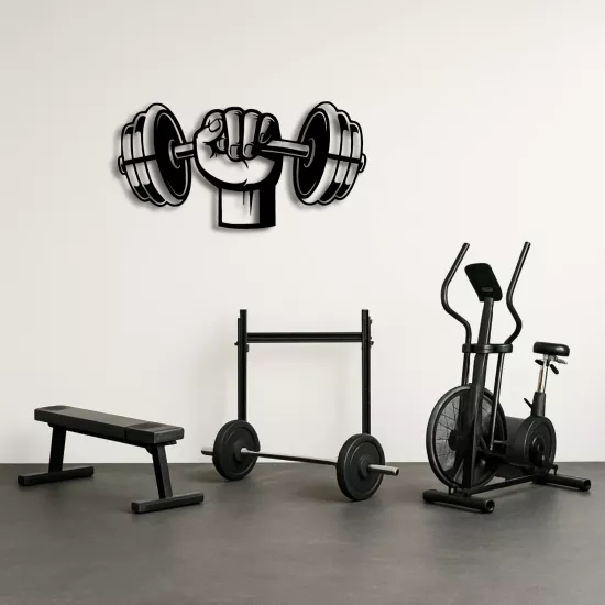 Halter Kaldıran Sporcu Metal Tablo | Powerlifting Dekoru