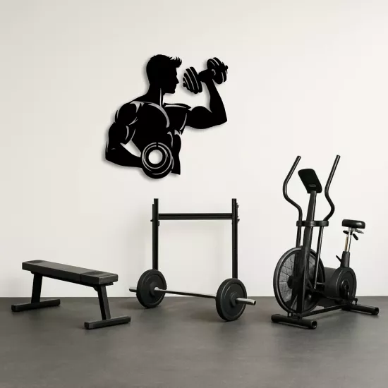 Man Dumbıl Metal Duvar Dekoru | Pilates Stüdyo Aksesuarları